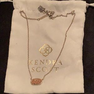 Kendra Scott Elisa Rose Gold Necklace In Drusy